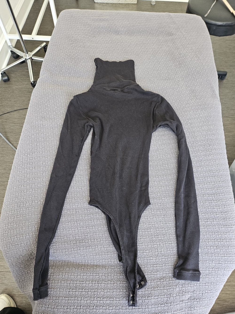 Re/Done Black Long-Sleeve Turtleneck Bodysuit